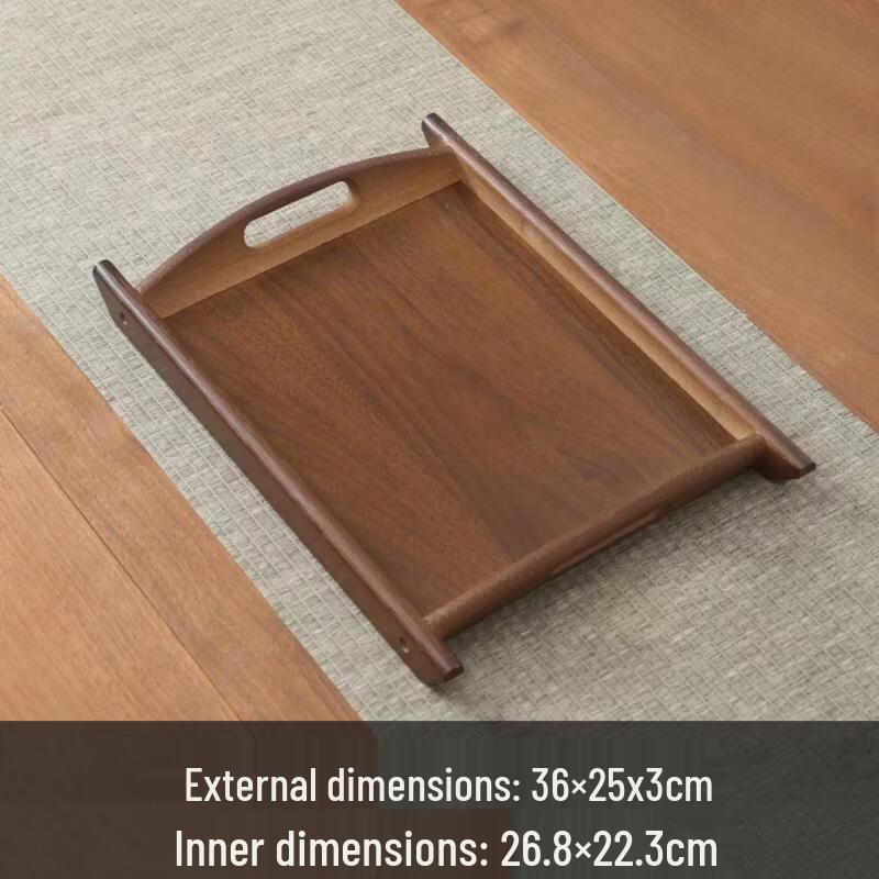 Jingbaodi Rectangular Walnut Double-Handle Serving Tray