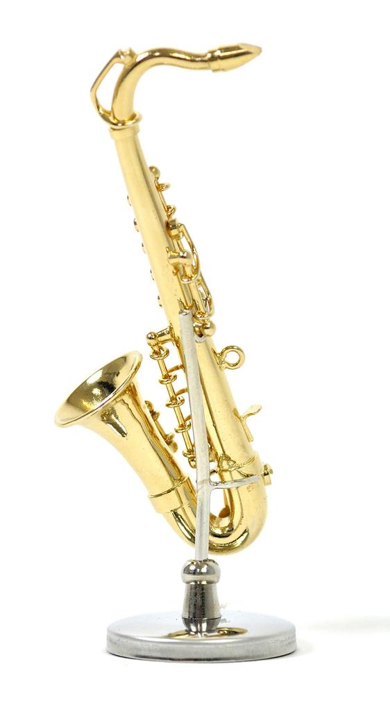 SUNRISE SOUND HOUSE Miniature Instrument Tenor Saxophone 1/12 Gold
