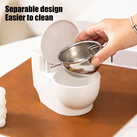 Toilet Cat Water Bowl Toilet-Shaped Funny Pet Bowl Stainless Steel Bowl Water Dispenser Hilarious Bowl Attracts Your Cat Drink More Water for Indoor