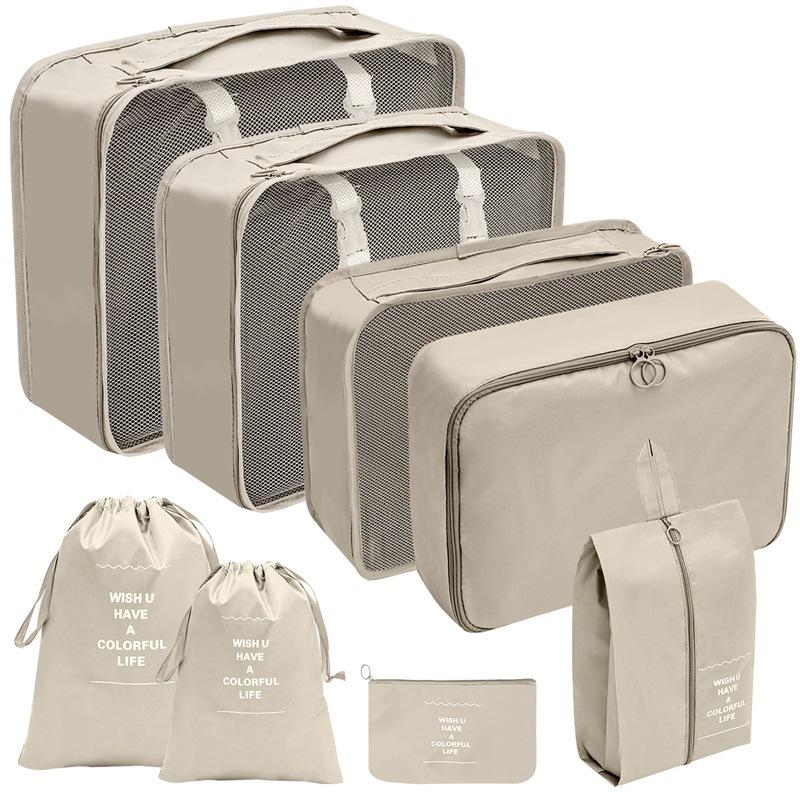 Travel Storage Set: Foldable Toiletry, Makeup, Clothes, Shoes, Digital Accessories, and Drawstring Luggage Bags.