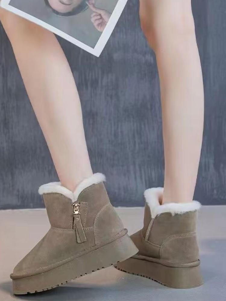 Fashion Winter Chunky Snow Boots for Women Waterproof Fleece-lined Booties Plush Warm Woman Shoes Non Slip On Offer Trend 2025 Footwear