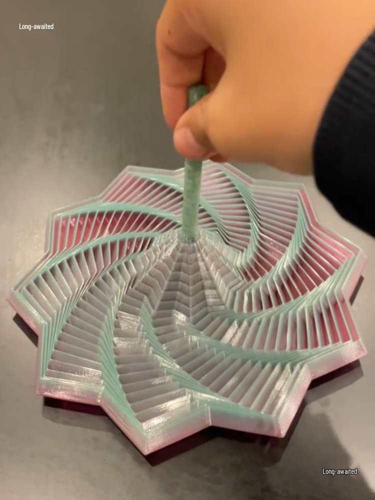 3D Radish Spiral Tower with Illusion Handle Decompression Toy