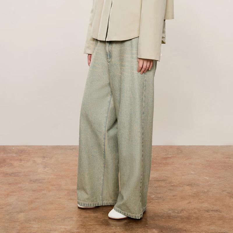 

LESS 2024 Autumn Cotton Straight Casual Jeans XS