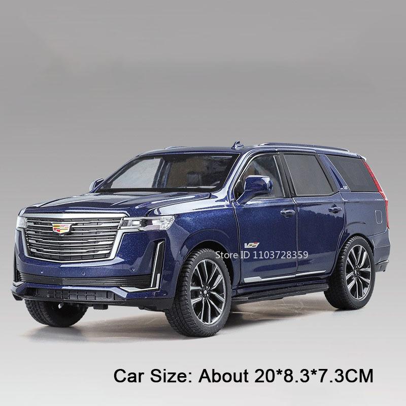 1:24 Escalade Prado Miniature Model Toy Cars Alloy Diecast Sound Light Doors Opened Pull Back Simulation Models for Boys Gifts