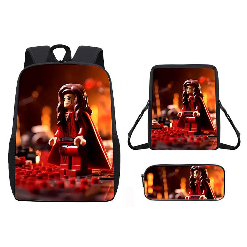 Pattern Roblox Cartoon Backpack Shoulder Bag Pencil Case Three Piece Set