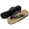 Edoten Geta Made In Genuine Hemp Zori Black Sponge Japanese Patterned Wave Size L Sandals, Japan, Outerwear, Japanese-Style Sandals, Sole,