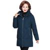 Women's Winter Jacket Middle-aged Mother New Cotton Padded Jacket Autumn Winter Long Hooded Warm Parka