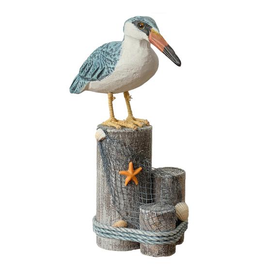 

Деревянные украшения Морская птица Океанская тематика Декоративная фигурка с морской звездой и пеньковой веревкой Настольный акцент для дома S