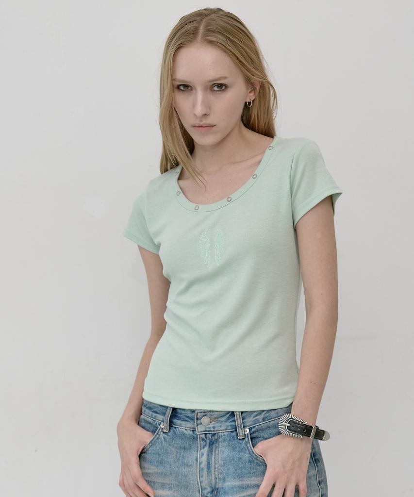 Lekim Lwe Studded T-Shirt (Mint)