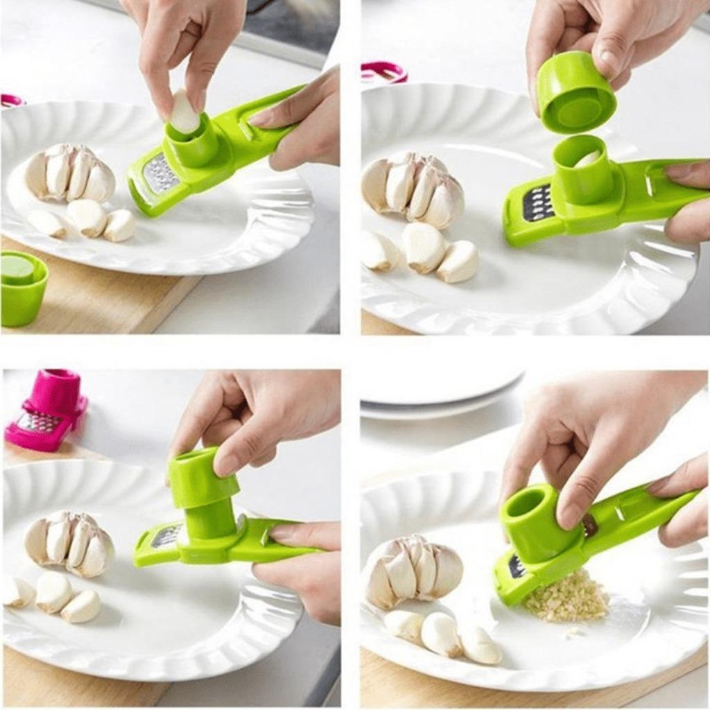 5pcs Multi-Functional Garlic Press, Ginger Grinder, Grater, Slicer, Cutter - Premium Kitchen Cooking Tool Utensils with Easy Planer