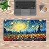 Starry Night Flowers Landscape Mousepad Pc Accessories Desk Interior Gaming Mats Playmat Carpet Mouse Mat Desk Pad Office Decor