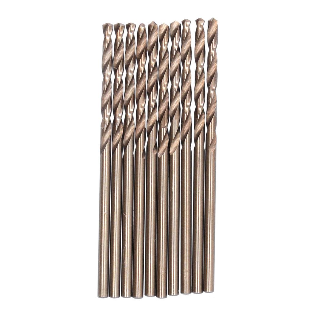 10Pcs Twist Drill Bits Straight Shank HSS Hole Processing Hardware Manual Tools 2mm