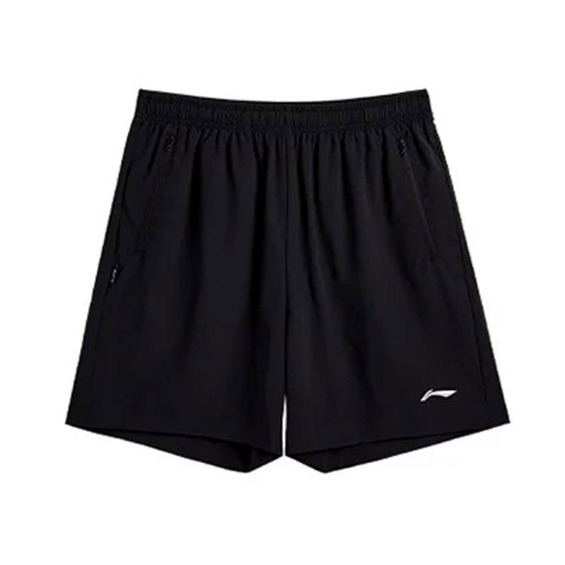 Li-Ning Round Neck Simple Versatile Short Sleeve Loose Comfortable Sports Suit Men Sportswear Black W663-1+V157-1