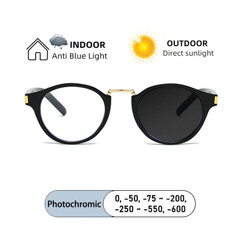 New Fashion Women Frame Myopia Glasses Prescription Nearsight Anti Blue Light Men Eyeglass 0 -0.50~-600