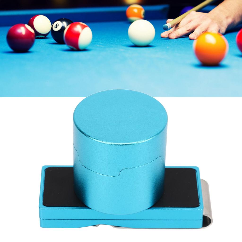 Magnetic Billiard Chalk Holder Aluminium Alloy Round Snooker Cue Chalk Box with Fixed Clip Portable Billiard Accessories
