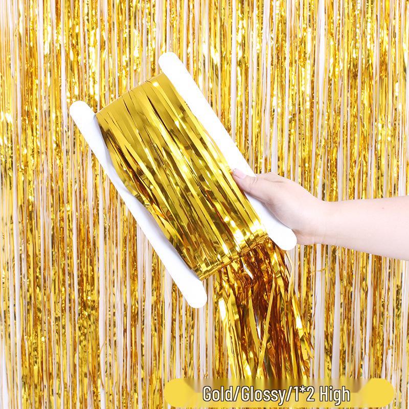 Laser Rain Curtain Birthday Party Decoration for Children - Creative Tassel Festival Backdrop