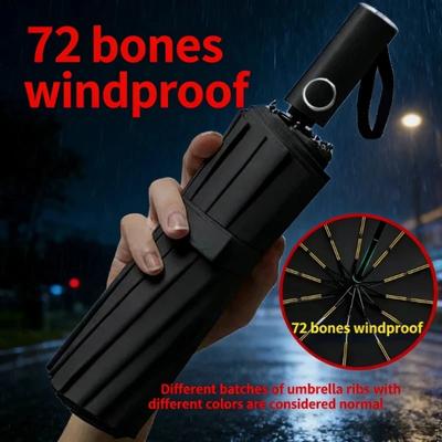 72 Bone Super Strong Windproof Automatic Folding Reinforced Large Rainproof Sun Protection   Women Men Umbrella