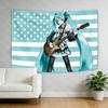 Miku American Flag Tapestry Anime Background Dormitory Bedhead Tapestry Living Room Tapestry Bedside Sofa Background Tapestry