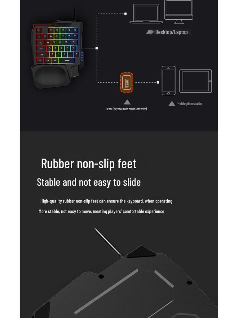 K13 One-Handed Gaming Keyboard: Universal Mobile & PC Game Accessory
