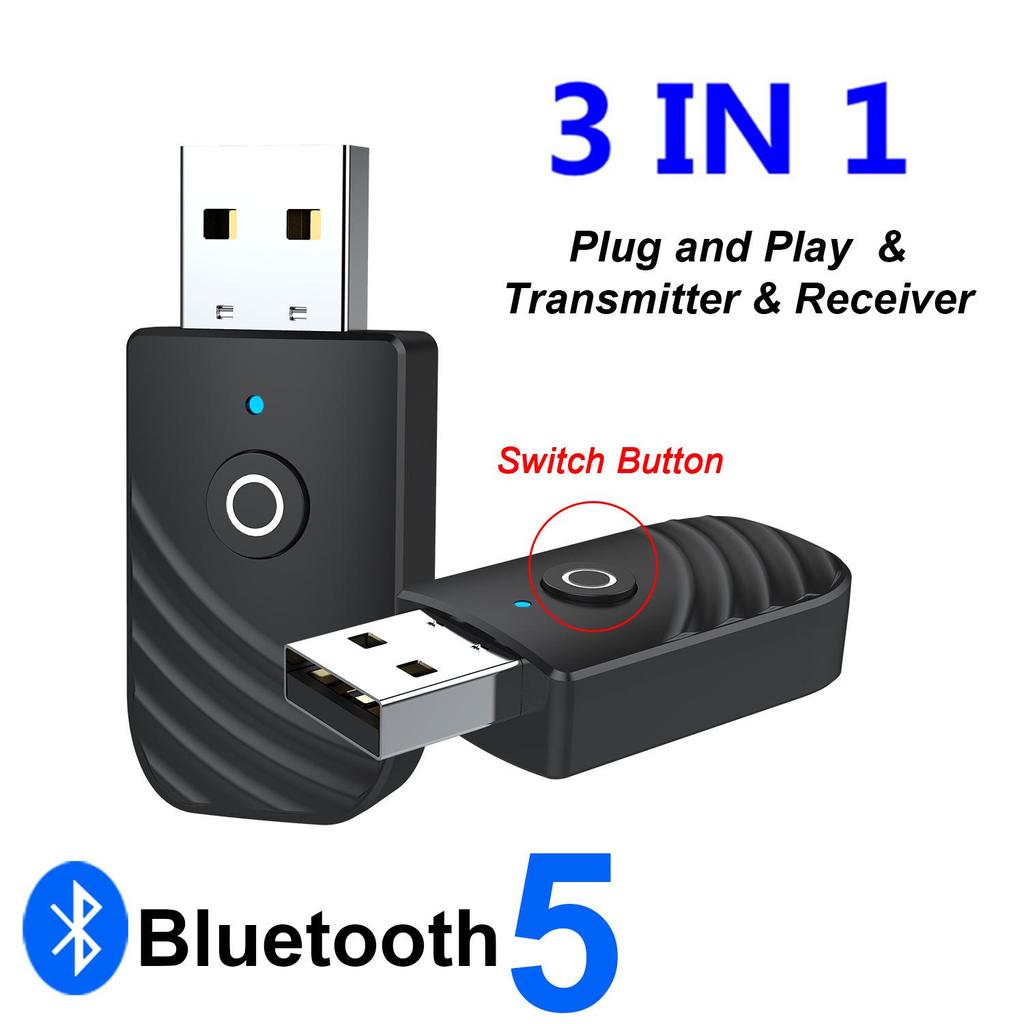 Bluetooth 5.0 3-in-1 Adapter: Car, Computer, TV Audio Receiver & Transmitter.