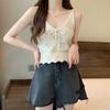 Knitted Camisole Vest for Women In Summer Sleeveless Sexy Short Style Inner Top Base Shirt