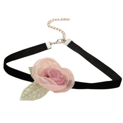 Rose Choker Women Velvet Choker Camellia Choker Goth Choker Flower Choker Necklace Gothics Necklace Lace Choker
