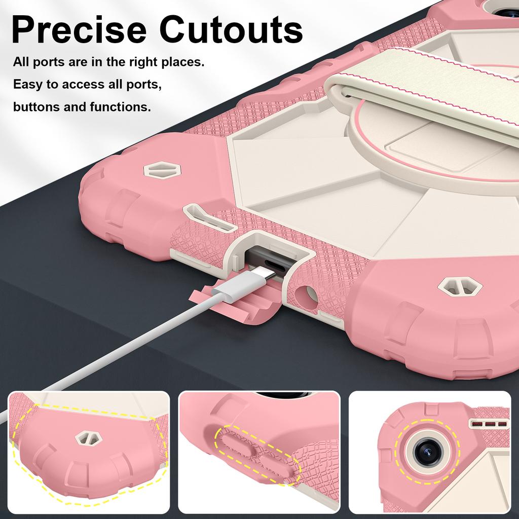 For Poco Pad C1 Redmi Pad 2 9.7" Case 360 Rotation Handle Hand Ring Kickstand Tablet Protective Cover Shoulder Strap