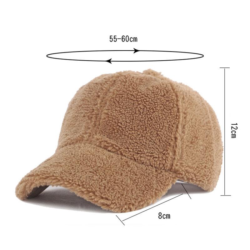 Fleece Surface Solid Color Baseball Cozy Warm Plush Material Winter Style Adjustable Dad Hat Casual Unisex Cap For Men Women