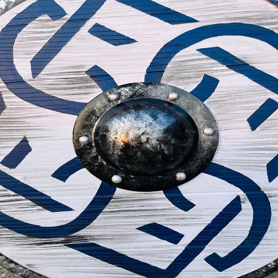 Středověký kulatý štít Vikinský štít Unikátní bitevní design Štít Dřevěný 60,96 cm Nejlepší dárek