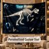 Dinosaur (559) Theme Personalized Tapestry Custom Name Text Wall Hanging Tapestry Home Background Decoration