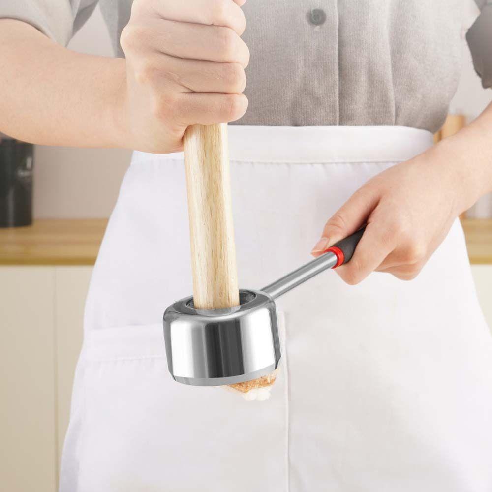 Wooden Handle Coconut Opener Tools Rubber Hammer Coconut Puncher Hand Hole Puncher Fruit Opening