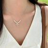 Korean Crushed Silver Bow Necklace: Elegant & Versatile Clavicle Chain for Women