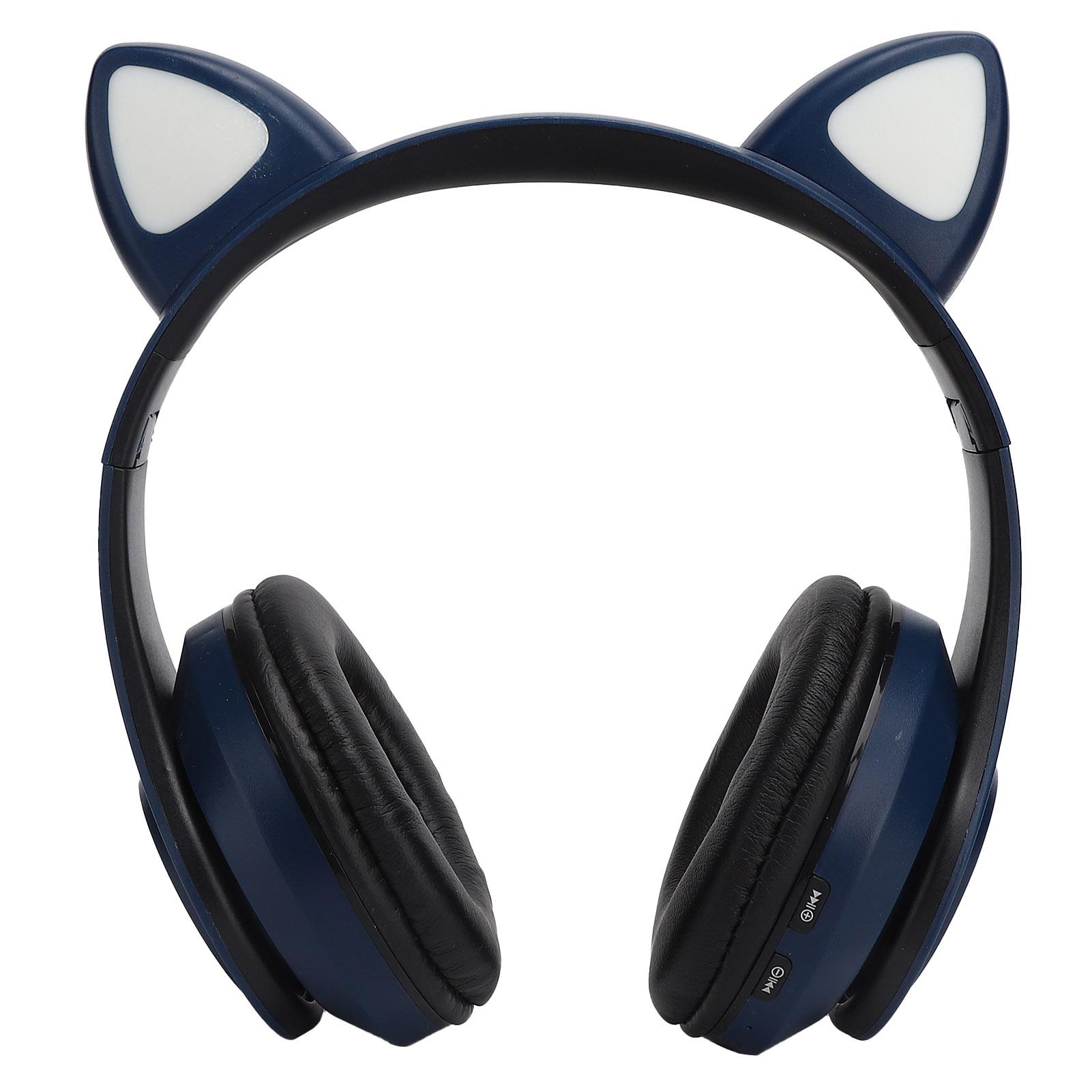 

B39 Cat Ear Shape Wireless Headset Bluetooth Cute Gaming Headphone for Music Home SportsBlue синій