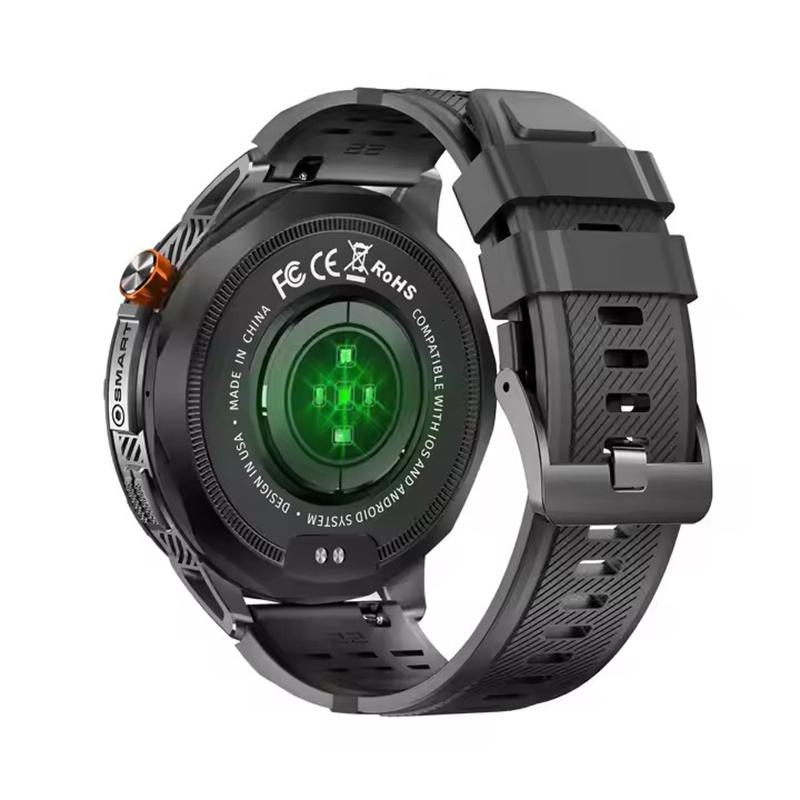 K69 Smart Watch 1,75 Zoll Amoled-Bildschirm LED-Taschenlampe Männer Bluetooth-Anruf Sport Fitness Tracker Gesundheitsmonitor Smartwatch