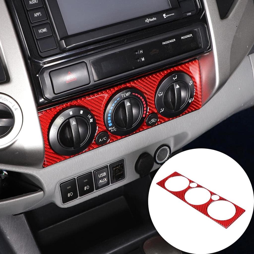 Soft Carbon Fiber Car Center Control Air Conditioning Adjustable Trim Sequins Stickers Trim Fit For Toyota Tacoma 2006 2007 2008 2009 2010 2011 2012