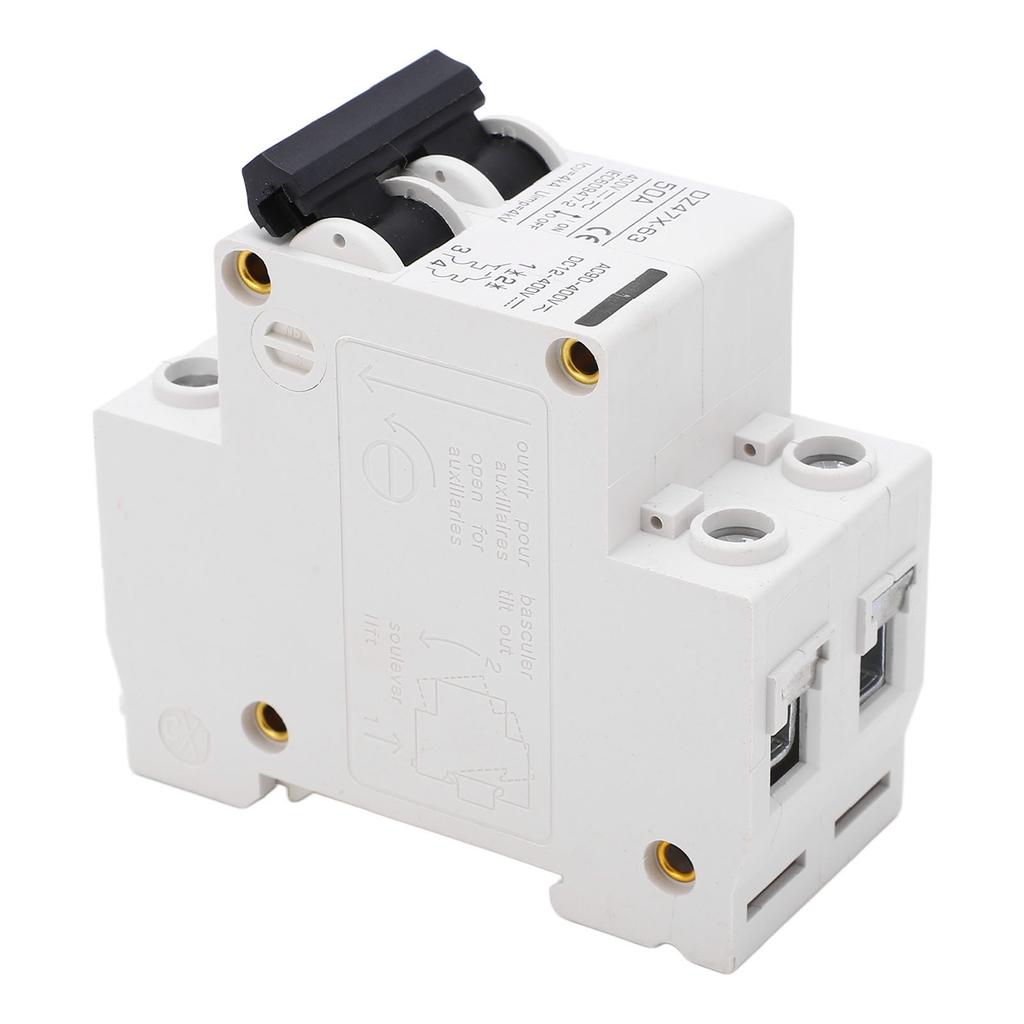AC DC Leitungsschutzschalter 50A 4kA 2-polig Elektromagnetische Auslösung 35mm DIN Montage Solare PV Sicherheit