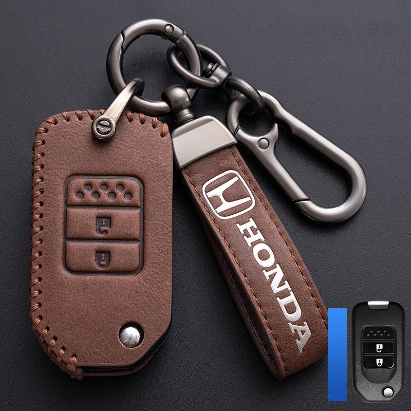 Leather Car Key Remote Cover Full Case Accessories For Honda Civic Accord HR-V CR-V CRV 11th 2022 2023 City Fit Odyssey Jade