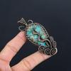 Blue Sea Sediment Pendant Gemstone Jewelry, 999 Copper Wire Wrapped Pendant, Gift For Women Handmade Pendant