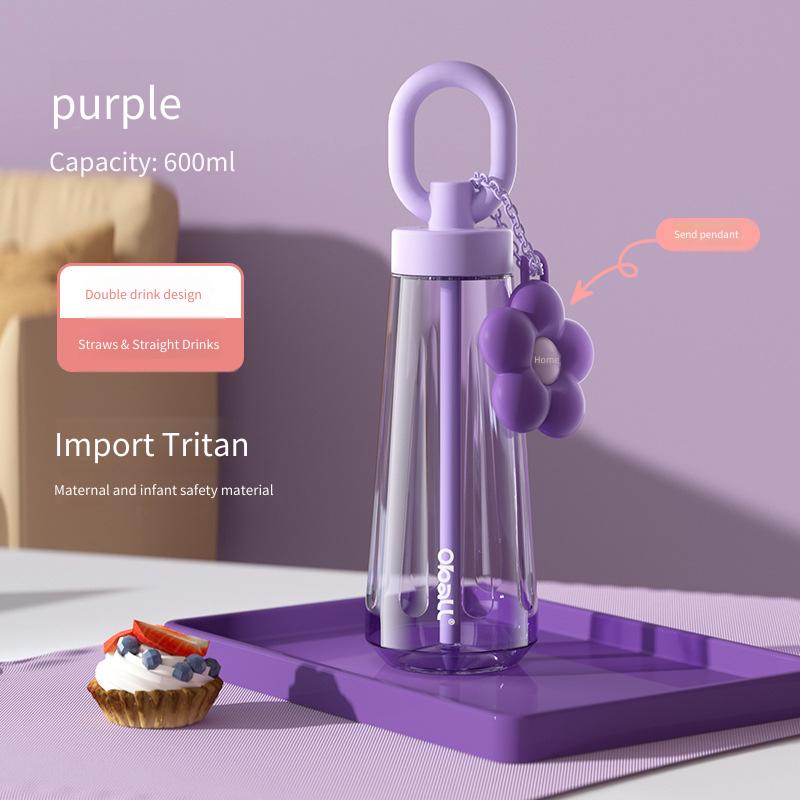 

Goddess Cup for Girls - High Appearance Level Summer Portable Household Bottle High Temp Resistance & Large Capacity with Straw 600ml фіолетовий