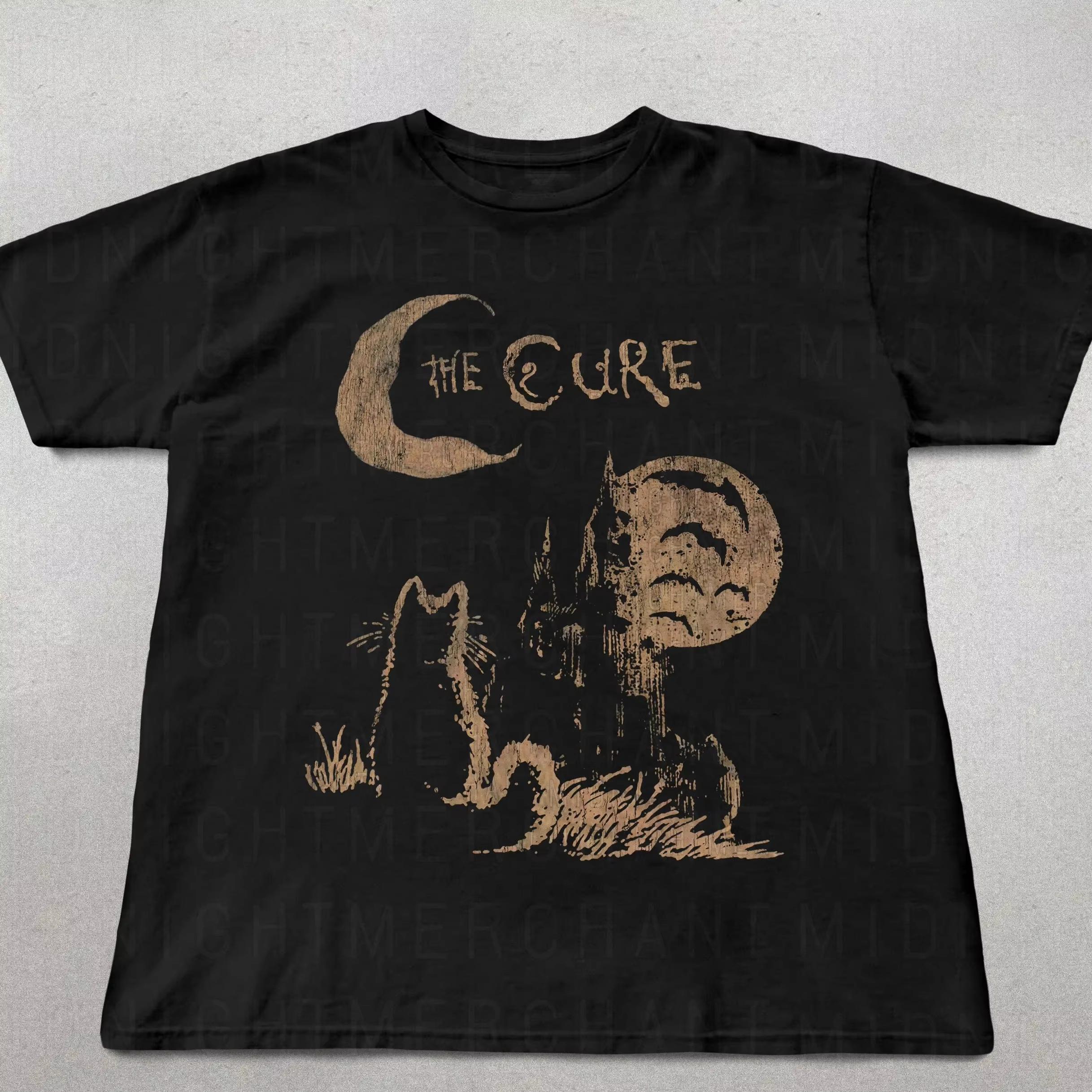 

2026 The Cure Cat Tee 90s Alt Indie Rock Unisex Shirt Cat Lover Gifts The Cure Fan Gifts Band Tee The Cure Graphic Tee Men Tee 4XL