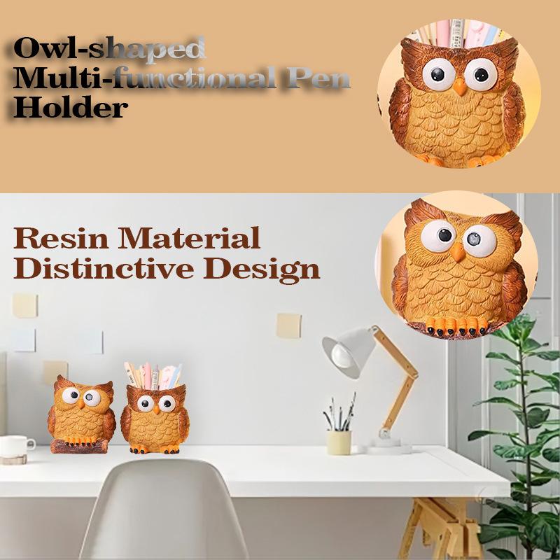 Cartoon Owl Resin Planter, Multi-functional Succulent Pot / Desk Pen Holder