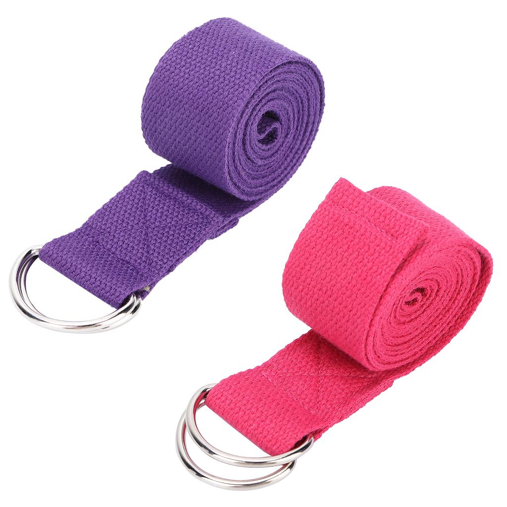 Fitness Stretching Strap NonElastic Stretch Yoga Strap Cotton Fitness Bands with DRing Buckle
