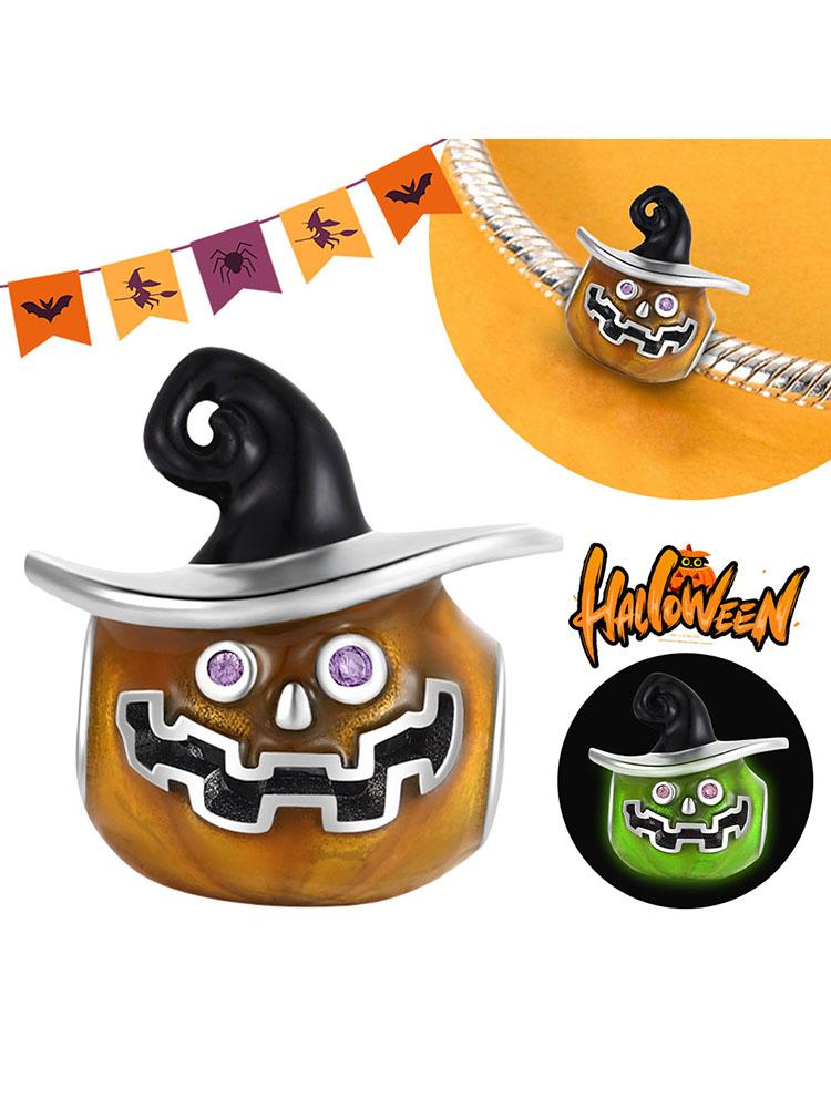 

Copper Metal Cute Glow in Dark Pumpkin Pendant Bead Component Bead Components Compatible With Charm Bead Components Bracelet High Quality Fine белый