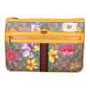 Ophidia Floral Print Logo Stripe Web Canvas And Leather Large Clutch Women Clutch Ebony Yellow Multicolor 517551-92YBC-9781