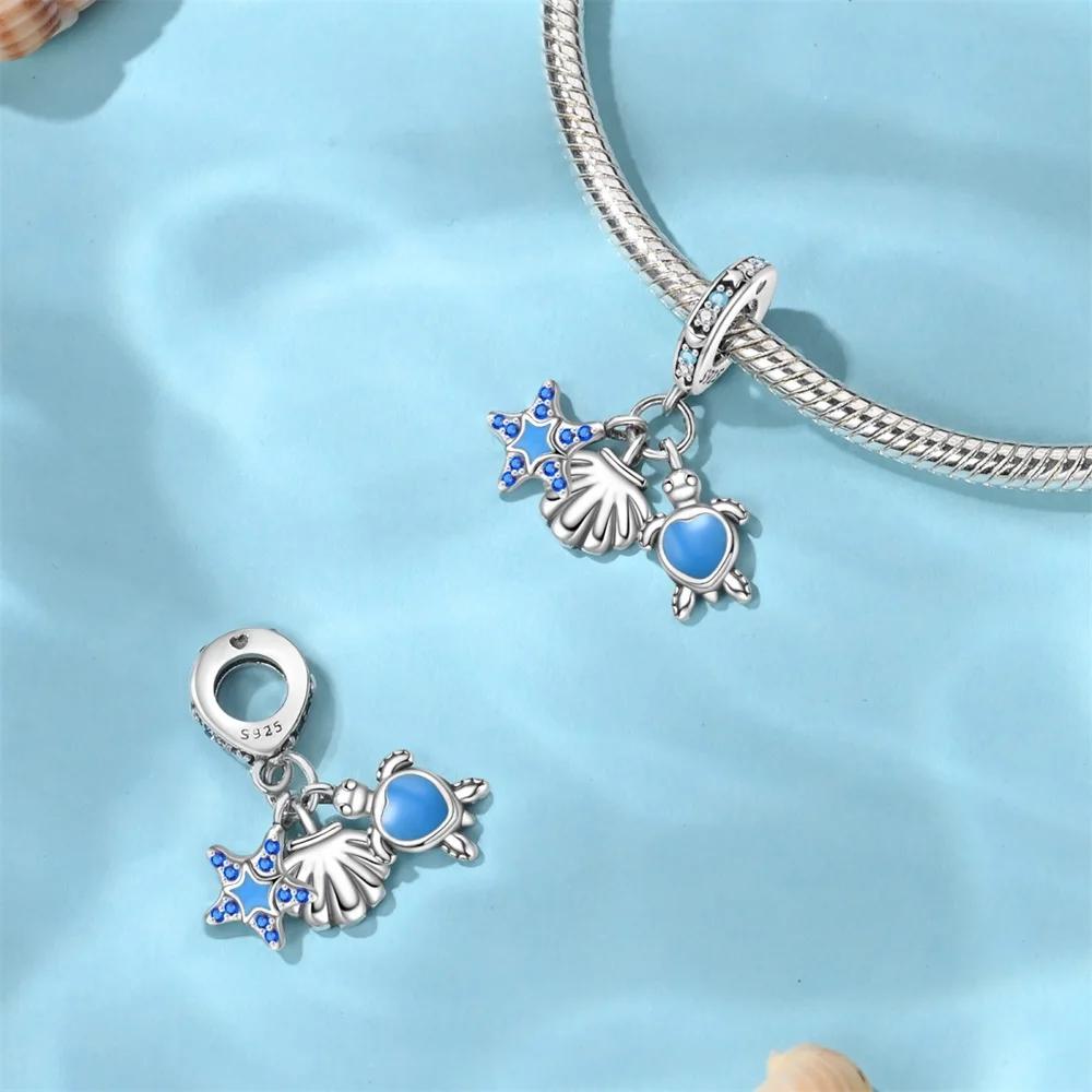 Copper Metal Sea Starfish Turtle Dolphin Charm Bead Component Bead Components Charm Bead Components Compatible With Bracelet High Quality Fine