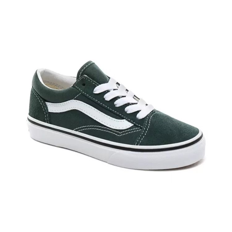 Vans Old Skool Low Top Kids Skate Shoes Dark Green Kids Sneaker VN0A4BUUV3N