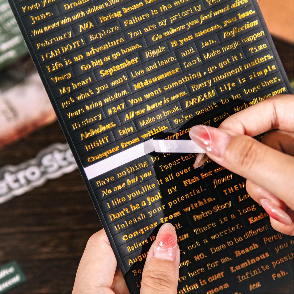 4 Sheets of 6 Tablet Stickers, Message Series, Student English Manual Account DIY Material Decoration Base Sticker