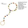 Versatile Fashion Jewelry Hand Chain Bracelet with Ring for Women, Colorful Heart Shaped Wrist Combo Faux Crystal Healing Jewelry, Gifts Best