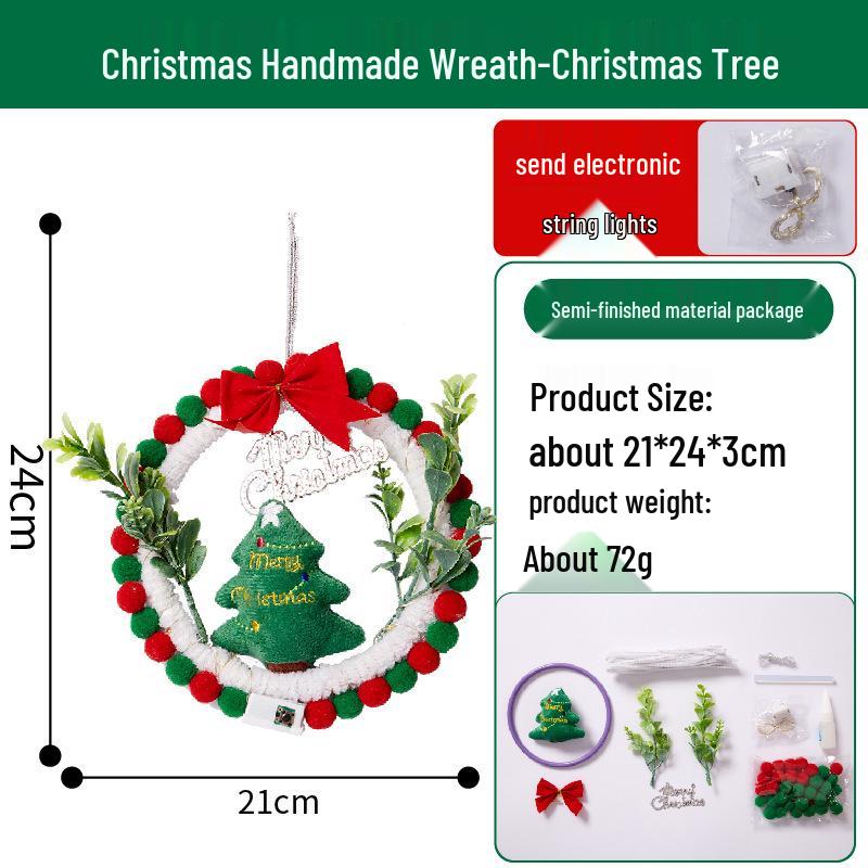 Handmade DIY Christmas Wreath Craft Kit for Kids: Small Christmas Tree Decorations