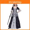 Elegant Black And White Alice In Wonderland Chess Queen Costume Perfect For Halloween